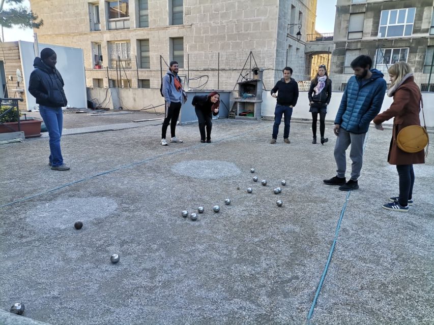 Marseille: Guided Pétanque Game with Local Aperitif - From Maison de la boule to the courts: the Panier setup that works