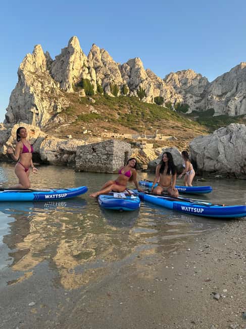 Marseille: stand-up paddle tour - discover the calanques - Baie des Singes break: snorkeling masks, games, and time to float