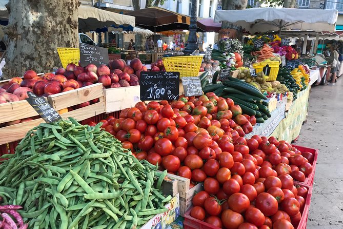 Provençal Farmers market tour - Marché des Prêcheurs: spices, Corsican meats, dried lavender, and linens